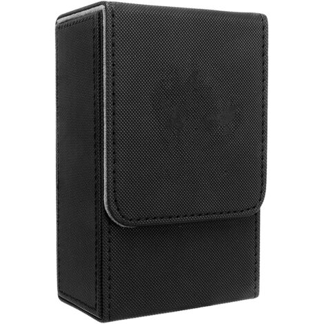 Scatola porta-tarocchi di grande formato, realizzata in pelle PU nera, con motivo sole e luna, compatibile con le carte dei tarocchi di dimensioni standard.