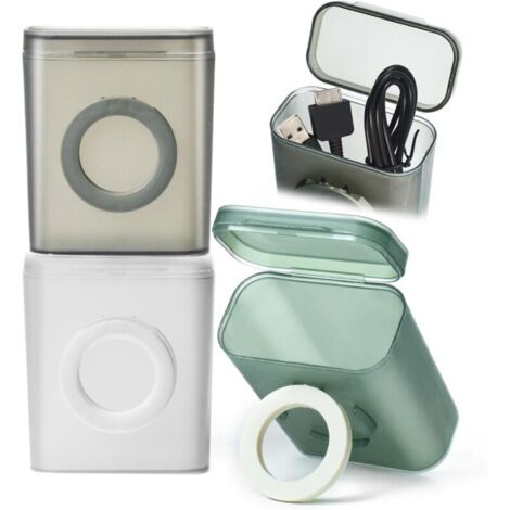 Scatola portacavi trasparente, organizer per cavi con supporto, organizer per cavi in plastica, scatola per cavi per la testa