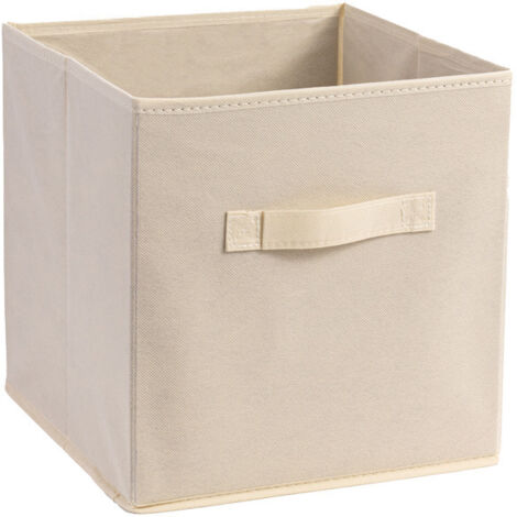 Scatola portaoggetti, 2 pezzi, set di cestini in tessuto per mobile contenitore, 27 cm x 27 cm x 28 cm, cestino beige