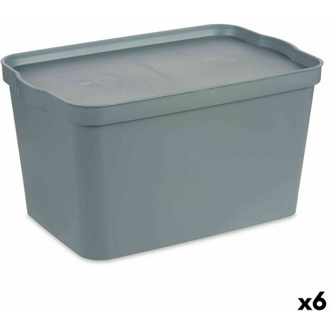 Scatola portaoggetti con coperchio Marrone Plastica 3,5 L 17,5 x 12,5 x 24  cm (24 Unità)