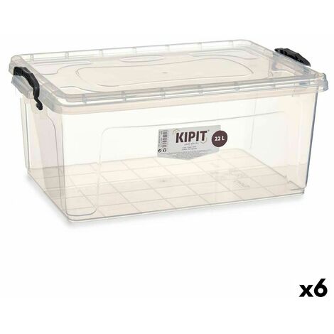 CONTENITORE PLASTICA SOVRAPPONIBILE BOX CON COPERCHIO CM.40X30 H