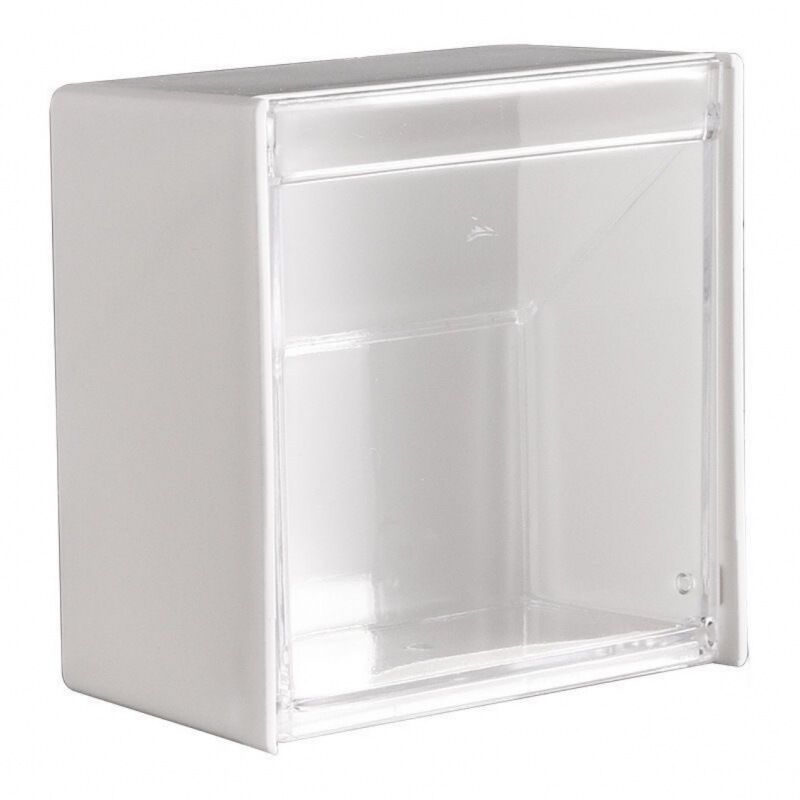 Image of Linjou - Scatola portaoggetti a parete Custodia antipolvere Organizer per bastoncini di cotone Custodia trasparente per trucchi, Bagno domestico