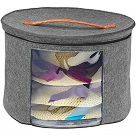 Scatola portaoggetti per cappelli con coperchio, grande borsa portaoggetti rotonda per cappelli da donna