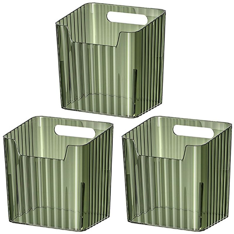 Image of Scatola portaoggetti per frigorifero Scatola portaoggetti laterale in plastica trasparente Verde scuro vegetale