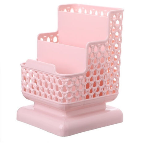 Scatola portaoggetti per la scuola, per il trucco, per l'ufficio, contenitore per cosmetici, scatola portaoggetti in plastica per studenti, forniture per ufficio, 1 pezzo (rosa)