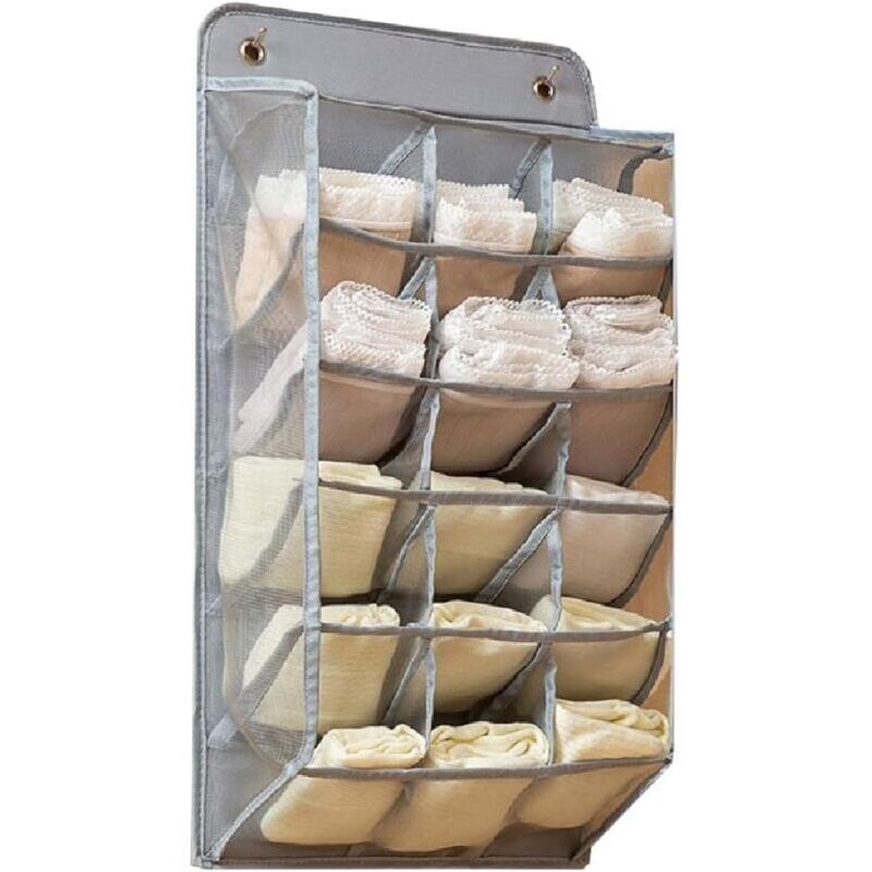Image of Scatola portaoggetti per reggiseno e biancheria intima con 15 scomparti, organizer da parete per casa, camera da letto, dormitorio, finestra,