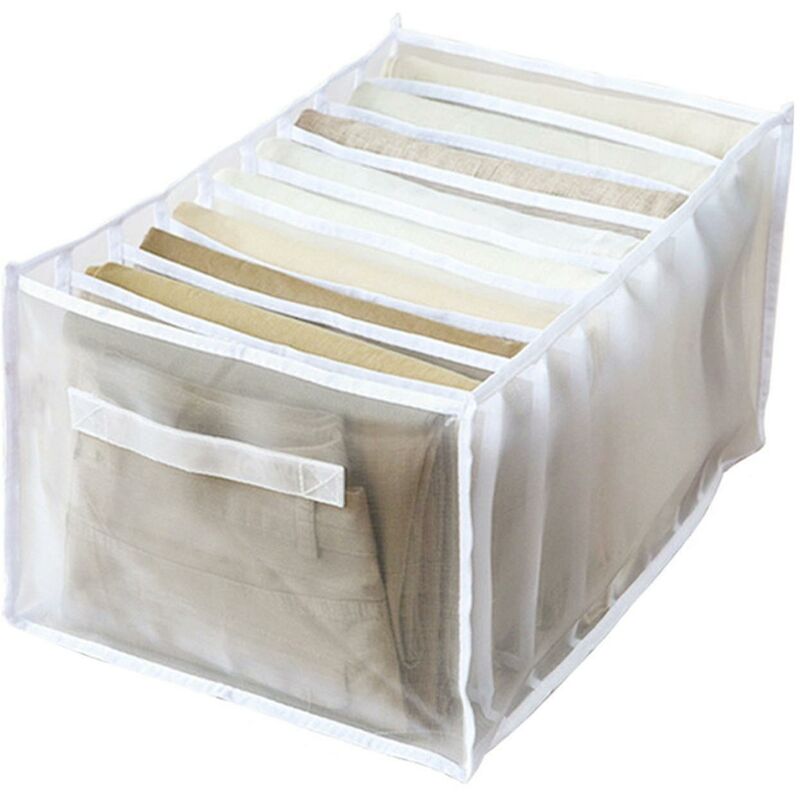 Image of Scatola portaoggetti pieghevole per cassetti per abiti multifunzionale scatola portaoggetti per scomparto di grande capacità nuovo bianco