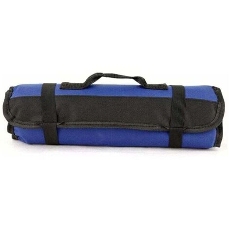 Scatola portautensili con 22 tasche e custodia vuota per attrezzi, borse per attrezzi, organizer per attrezzi, borsa portautensili arrotolabile in tessuto Oxford - Blu,