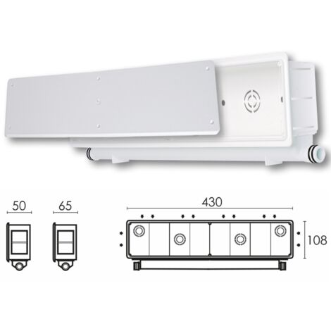 SCATOLA PREDISPOSIZIONE CORNICE CASSETTA Doppia sx dx 430x108x65 CLIMATIZZATORE