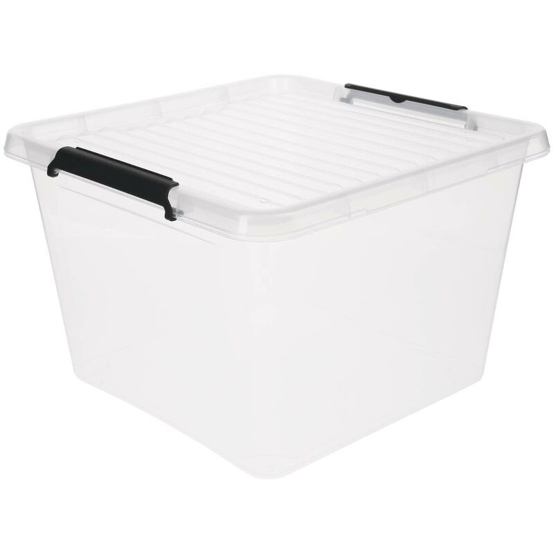 Image of 5five - clip n box 32l scatola di plastica trasparente - Bianco