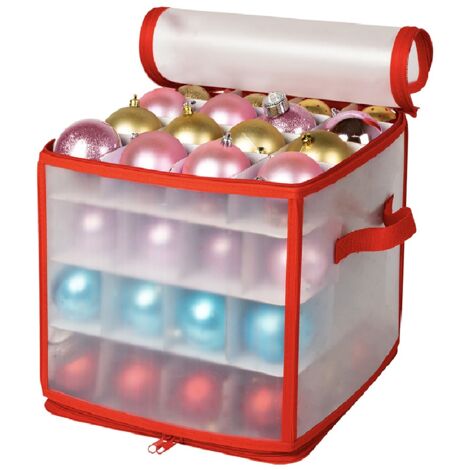 Scatola Salvaspazio per Decorazioni Natalizie Organizer contenitore  64 Posti per Palline decorazioni dell'albero di natale