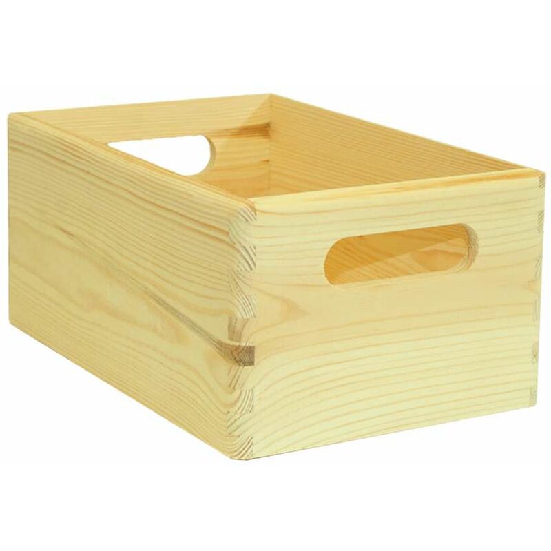Image of N.d. - scatola multiuso senza coperchio wood box in legno marrone chiaro, 30x20x14 cm