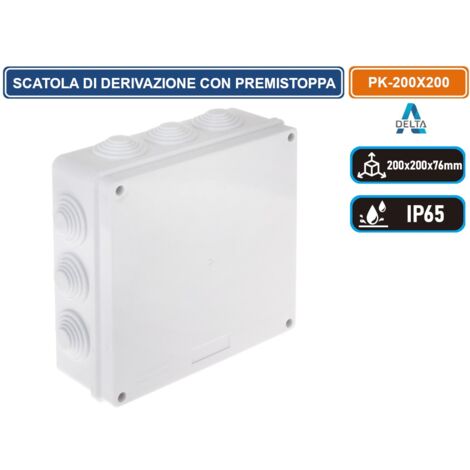 2 Scatola Di Derivazione Rettangolare Box Con Coperchio Con Viti Con Pareti Lisci Tenuta Stagna Ip56 190xx140x70 Mm - Foto 9