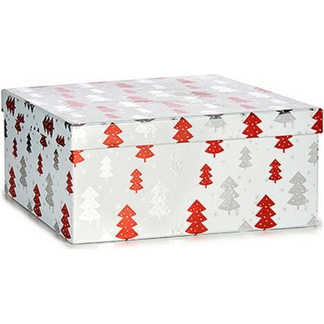 Scatole decorative - Albero di Natale - Rosso, Argento, Bianco - Cartone - Eleganti e Festose