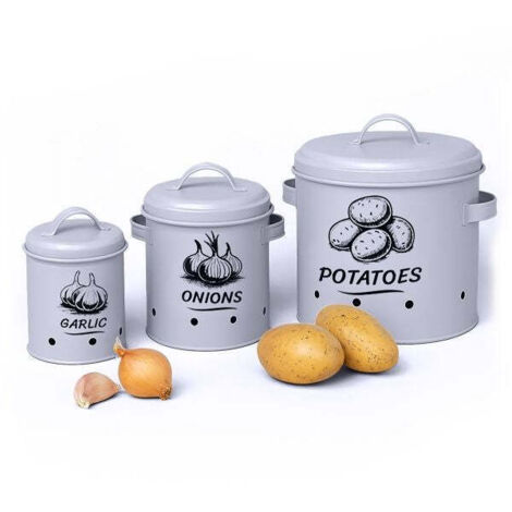 Scatole per conservare patate cipolle e aglio - set da 3