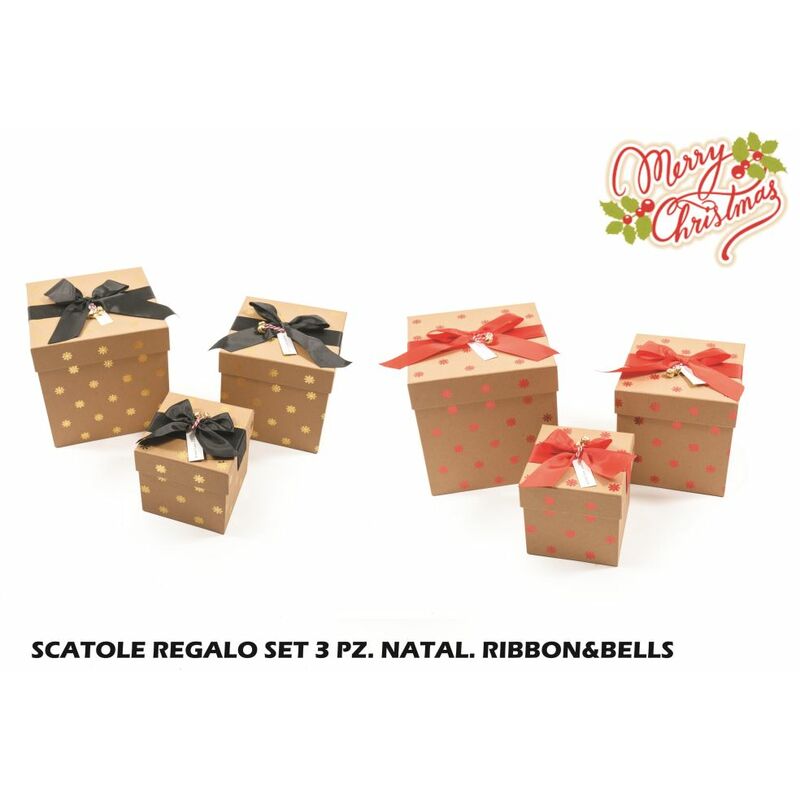 Image of Bighouse It - scatole regalo set 3 pz. natal. ribbon&bells
