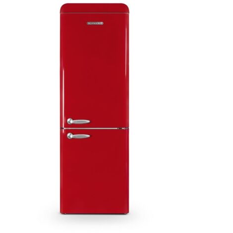 SCB300VR-SCHNEIDER Réfrigérateur combiné 190cm Rouge vintage 304L