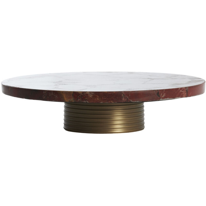 Light&living - Sceau sur pied belo en agate rouge avec bronze antique – Ø35x8 cm