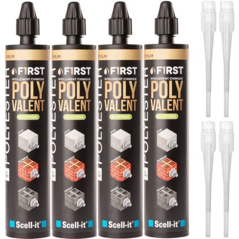 SCELL-IT SCELL IT 4 Cartouches FIRST300 Ton Pierre Scellement Chimique Haute Performance Béton Et Maçonnerie