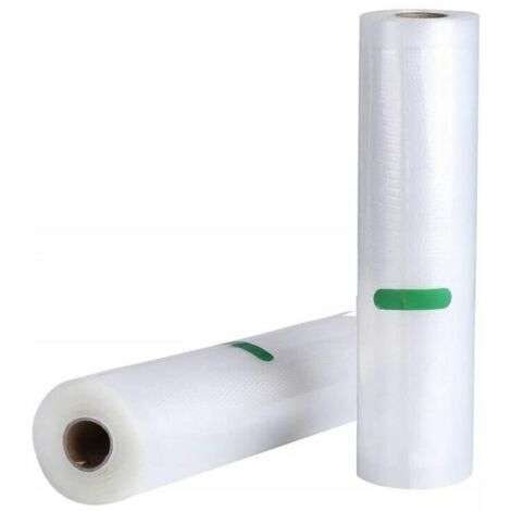 Scellage par film sous vide 2 sous vide 28x500cm, utilisé pour le stockage des aliments et la cuisson sous vide, structure en relief, réutilisable, extrêmement résistant à la déchirure, sans BPA