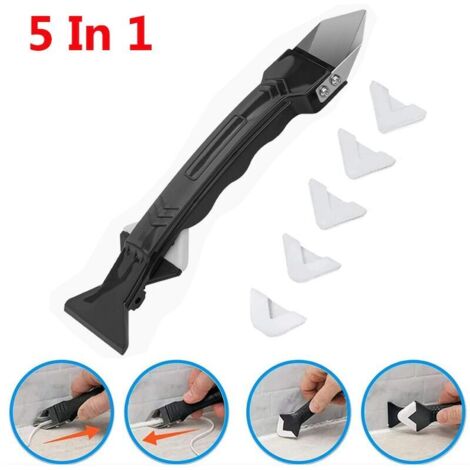 Scellant de dissolvant de Silicone 5 en 1, racloir lisse, Kit de finition de calfeutrage, outils de démoulage de sol,