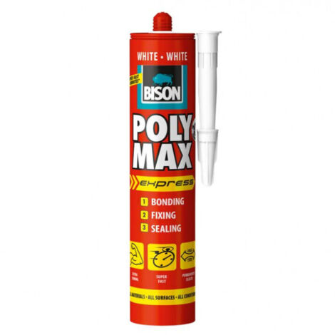 Scellant pour travaux intérieurs et extérieurs Bison 1190903 Poly Max 280 ml blanc