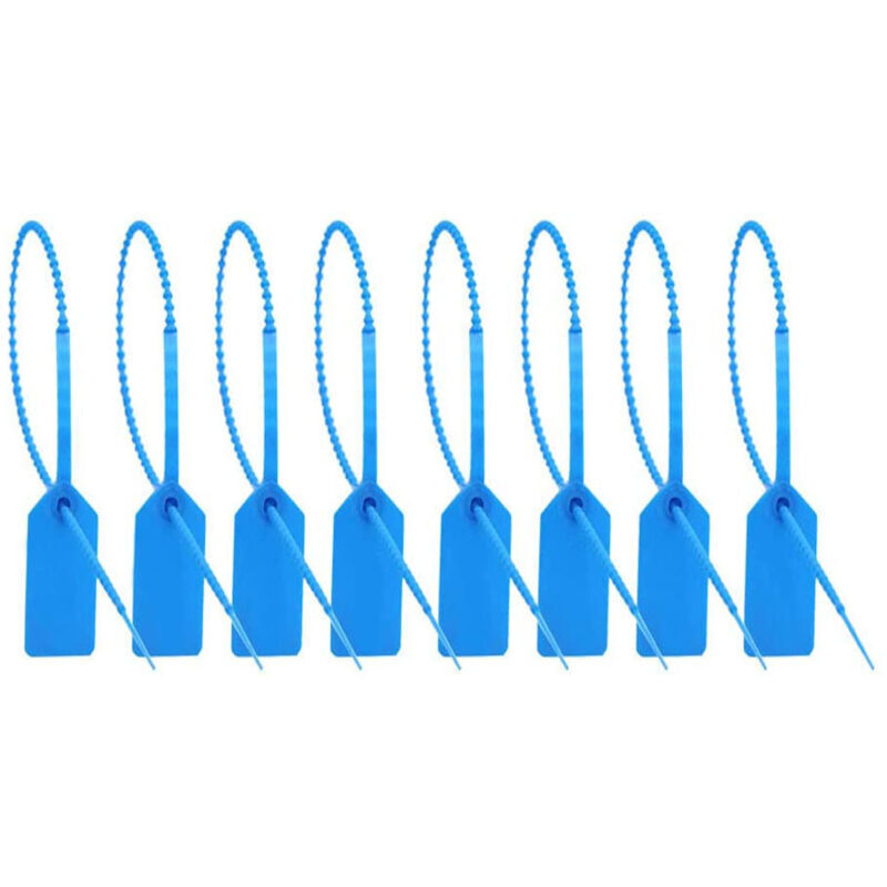 Scellés anti-effraction plastique 100 pcs, attaches zippées pour extincteurs, étiquettes sécurité pull tite, 250 mm, jetables.