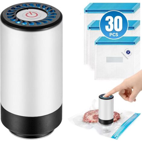 Scelleuse Sous Vide Portative - Moteur Silencieux - Temps De Scellage 10 S - Pour Cuisine Barbecue Voyage - 1 Pièce + 30 Sachets