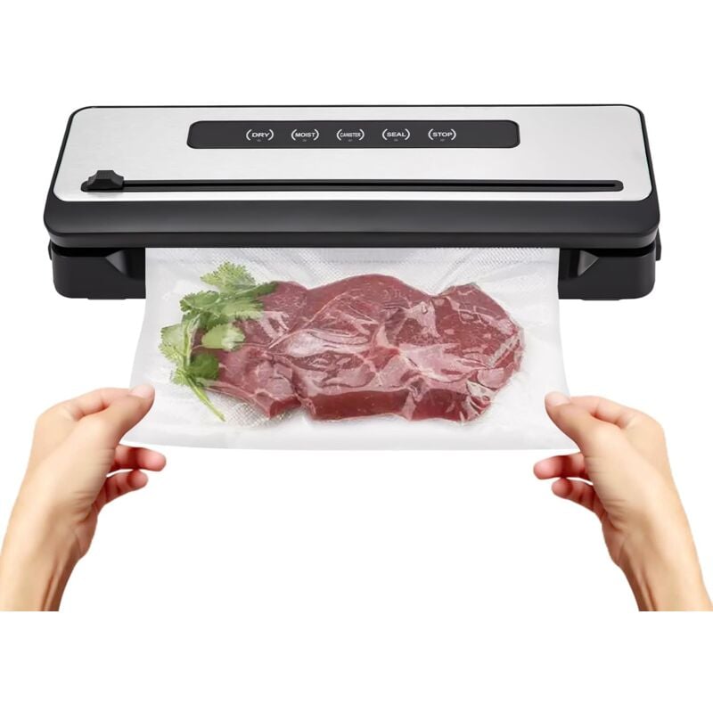 Scelleuse sous vide, Scelleuse sous vide en acier inoxydable, Scelleuse sous vide pour aliments secs et humides, avec 10 sacs sous vide