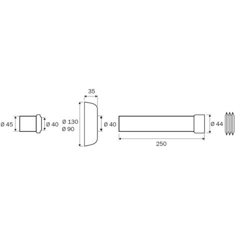 SCELTO DA DESIVERO Cannotto di allacc.telescopico l.250 bco codice prod: DSV12664
