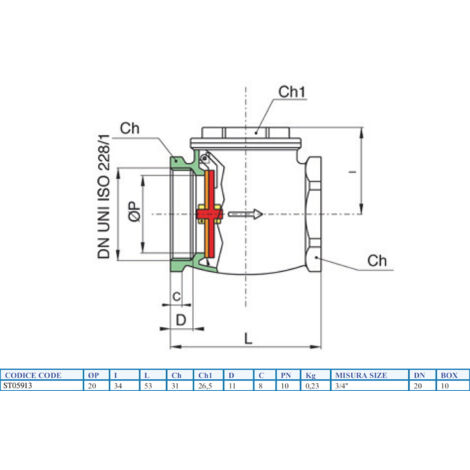 SCELTO DA DESIVERO Clapet ff c/ten gomma sb 3/4" codice prod: DSV05913