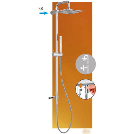 SCELTO DA DESIVERO Colonna doccia con presa acqua superiore con soffione quadrato codice prod: DSV17135