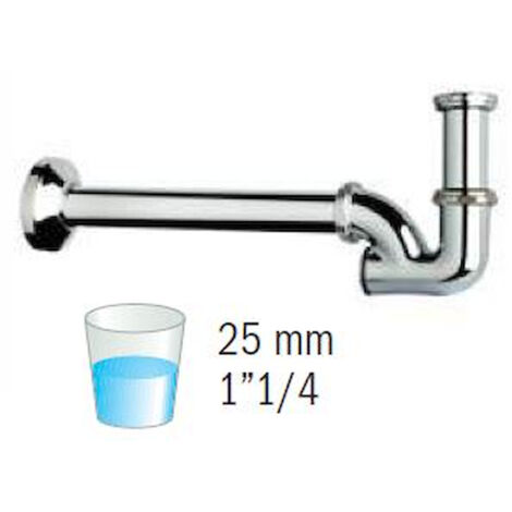 SCELTO DA DESIVERO Europa sifone lavabo u 1"1/4 con rosone ottone senza piletta tubo 25cm cromato codice prod: DSV09391