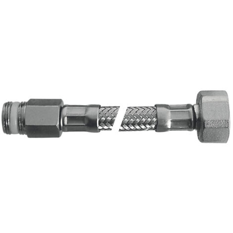 SCELTO DA DESIVERO Flessibile Flex inox con rosone mp 3/8"xf1/2"l.400 codice prod: DSV04702