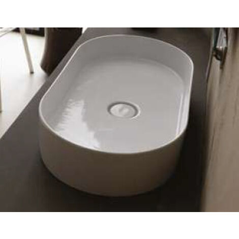 SCELTO DA DESIVERO Lavabo in ceramica ovale 65x35 bco luc. da appoggio s/troppieno codice prod: DSV17439