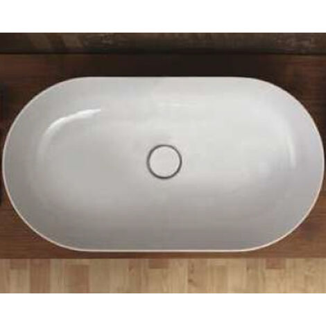 SCELTO DA DESIVERO Lavabo in ceramica ovale 70x39 bianco lucido da appoggio senza troppieno codice prod: DSV17435