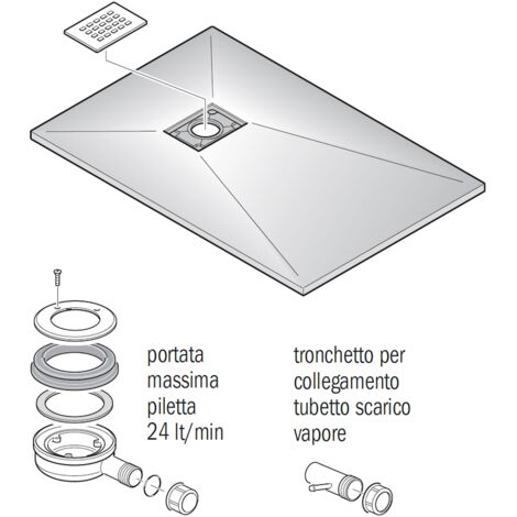 SCELTO DA DESIVERO Piatto doccia Mineral quadrato grigio  75 × 75 codice prod: DSV17405GR