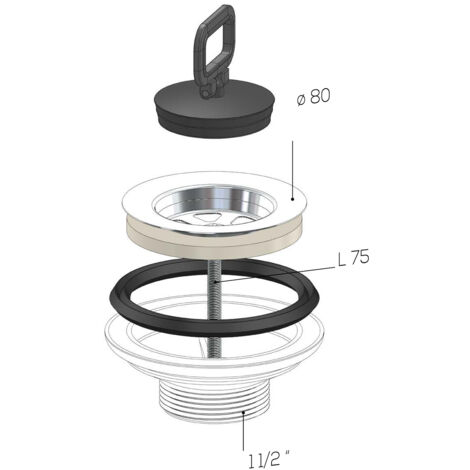 SCELTO DA DESIVERO PILETTA  GATTINARA PER LAVELLO FILETTATA DN 80 1"1/2 codice prod: DSV20680