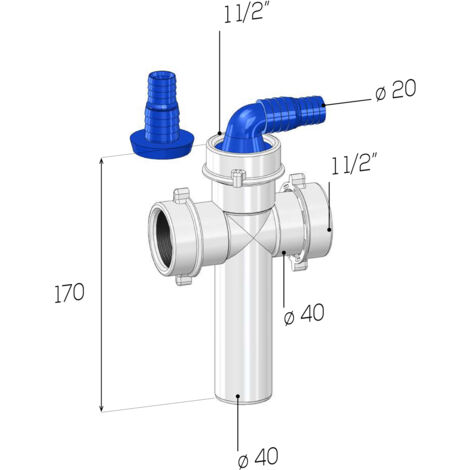SCELTO DA DESIVERO RACCORDO A T IN PP C/ATTACCO LAV.DN 40 CM 10 codice prod: DSV20687