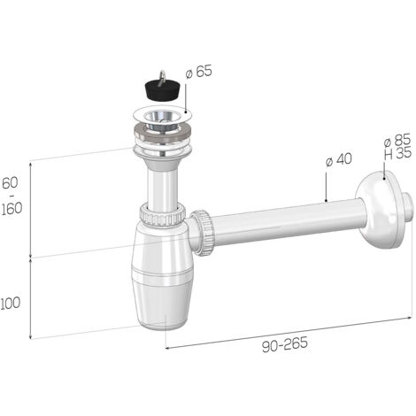 SCELTO DA DESIVERO SIFONE LAVABO BOTTIGLIA IN PP 1"1/4 codice prod: DSV20692
