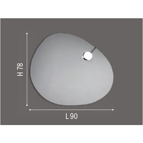 SCELTO DA DESIVERO Specchiera semplice mod.sasso c/faretto magnetico w3,6 l90 x h78 x p2,6 c/interr codice prod: DSV17597