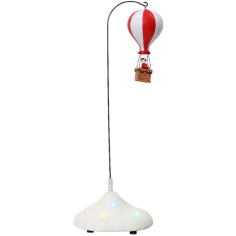 Scena animata Mongolfiera, accessorio per villaggio di Natale in plastica
