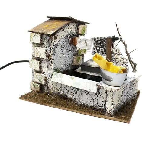 Scena per Presepe Fontana con Lavatoio 20x14x17 cm Pompa Funzionante 10978