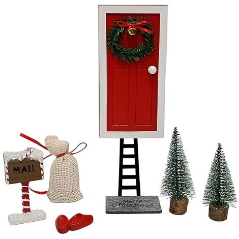 Set Natalizio 86 Pezzi Con Porta Elfo LED, Calendario Dell’Avvento E Minialberi – Decorazione Fai-da-te Per Bambini