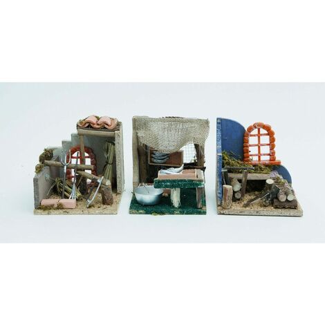Scène de grange crèche de porche CM.14X15X15H pcs 1
