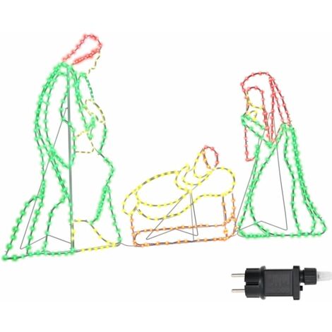 Scène de Nativité Illuminée Multicolore 112 x 72 cm PVC CFW551026