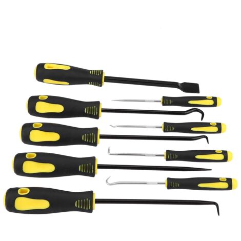 Schaberhaken-Set, 9-teiliges Werkzeugset zum Entfernen von Rohrverbindungen, Haken- und Meißelset aus Aluminiumlegierung zum Entfernen von O-Ringen.