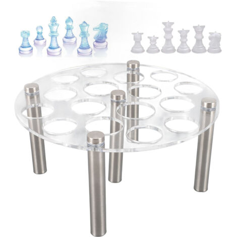 Schachfigurenständer zum Selberbauen – 16,5 cm Acryl-Aluminium-Brett mit 5 Füßen für das Spielset