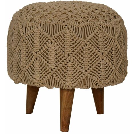 Schachstock Beige Fußschemel - Beige