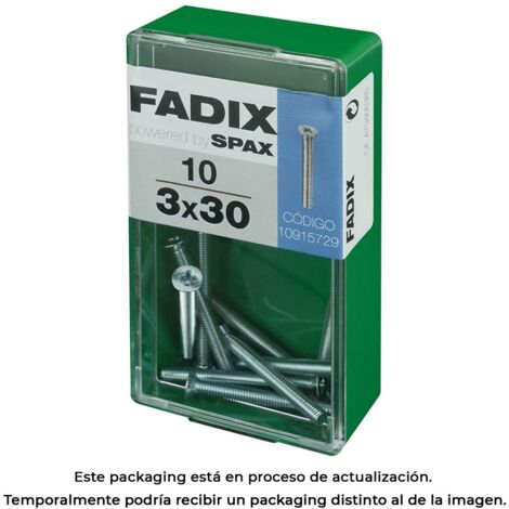 Schachtel mit 10 Einheiten metrischer Schraube mit Flachkopf M 3x30mm Fadix